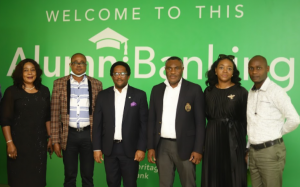 L-R: Chinwendu Ofulue, Regional Head, South East 2, South East 2 Zone, Heritage Bank; Amaele Promise, Uniport Alumni Officer; Dike Dimiri, Divisional Head, Product Management and Inclusive Banking; Figbene Briggs, Regional Head, South-South 1 &2, Heritage Bank; Lolia Ogan, Director and Head of Schools, Aladumo International School and Dr. Chimeka Omodu, CEAPOLY Representative, during the Alumni Banking by Heritage Bank community meeting held in Port Harcourt recently