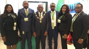 L-R: Preye Ojeme, Heritage Bank’s Experience Centre Manager, Maitama, Abuja; Daniel Oniko Regional Head Abuja 1; Dr. Bayo Olugbemi, President/Chairman of Council, Chartered Institute of Bankers of Nigeria; Isaiah Ediae, Experience Centre Manager, Algiers Wuse; Dab Okosun, staff of Federal Mortgage Bank of Nigeria and Efehi Cole, Experience Centre Manager, Garki, during the 14th Annual Banking and Finance Conference of Chartered Institute of Bankers of Nigeria (CIBN) with a theme: “Economic Recovery, Inclusion & Transformation: The Role of Banking and Finance,” held in Abuja.