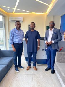 L-R: Ernest Mbenkum, Founder and CEO at Interstellar and Akeem Lawal, Divisional Chief Executive Officer for Transaction Switching and Payment Processing at Interswitch, in a handshake after the signing ceremony at the Interswitch head office in Lagos, recently.